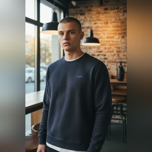Aeronautica Militare Regular Fit‎ Crewneck Sweatshirt M Italian Military Logo